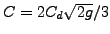 $ C=2 C_d \sqrt{2
g}/3$